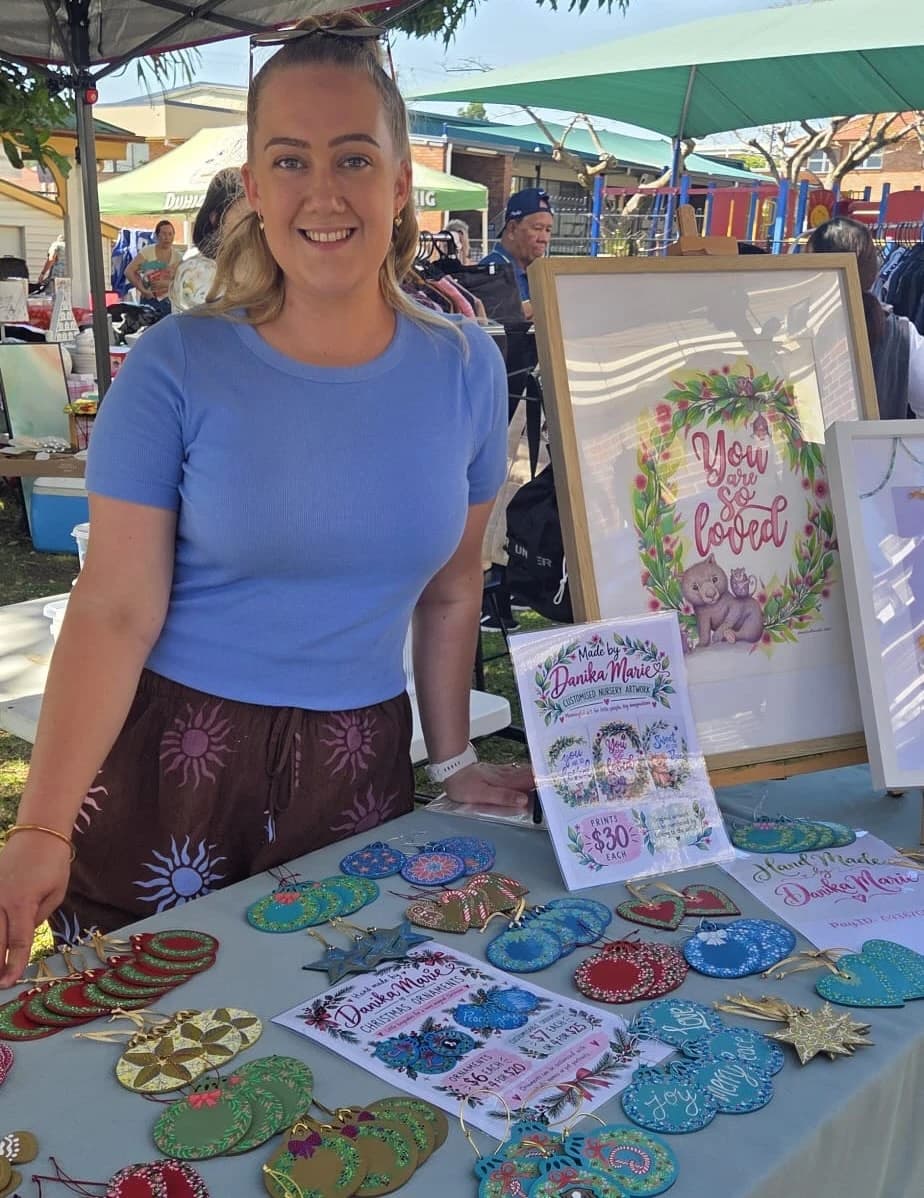 Danika Marie at her first Hand Made market stall at Saint James