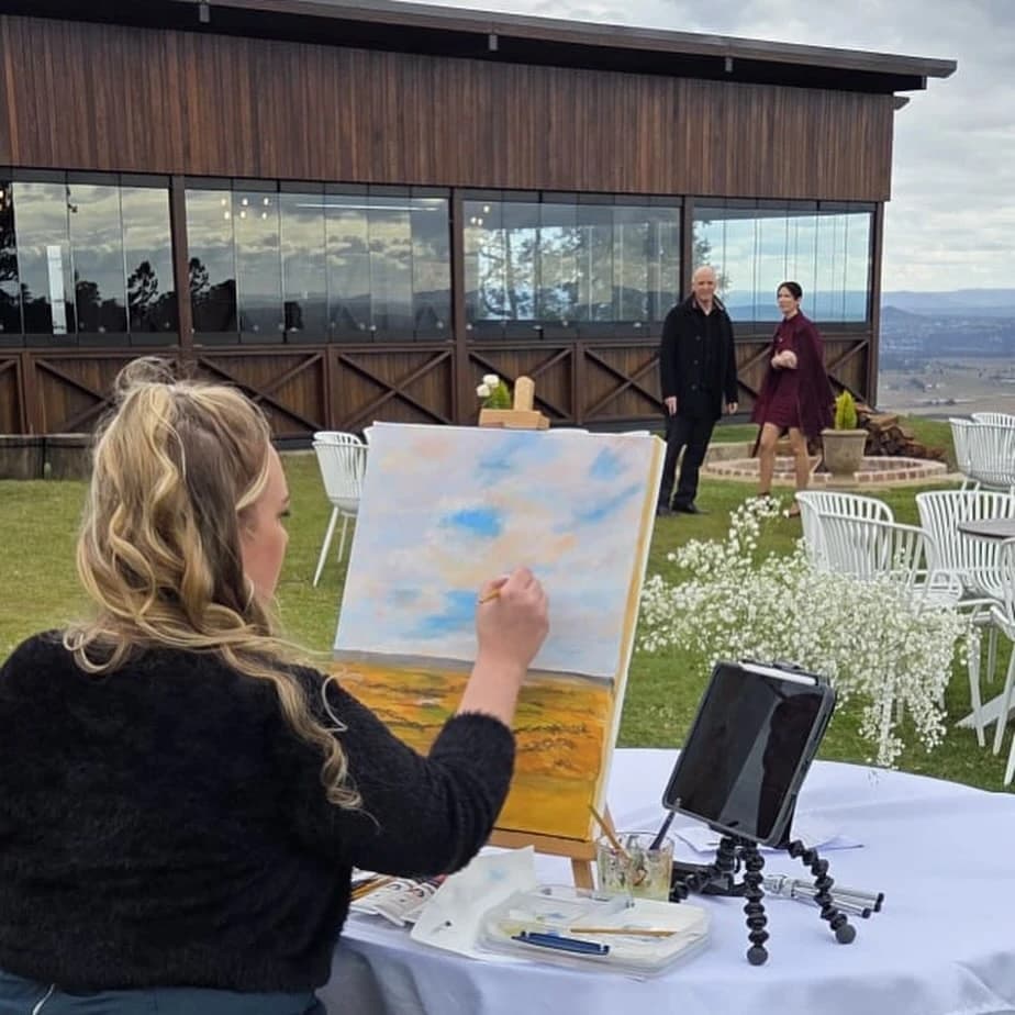 Danika Marie painting live at a wedding